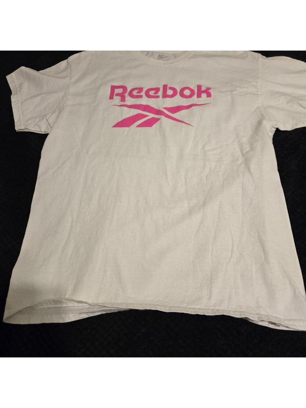 Reebok Women's White and Pink Tshirt
